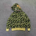「#3828」bape camouflage green classic shark zip-up sweatshirt