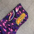 「#3829」bape camouflage purple classic shark zipper sweatshirt