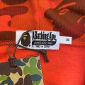 「#3830」bape camouflage orange classic shark zipper sweatshirt