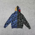 「#3834」Bape shark camouflage patchwork zipper hooded sweatshirt