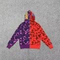 「#3834」Bape shark camouflage patchwork zipper hooded sweatshirt