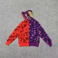 「#3834」Bape shark camouflage patchwork zipper hooded sweatshirt