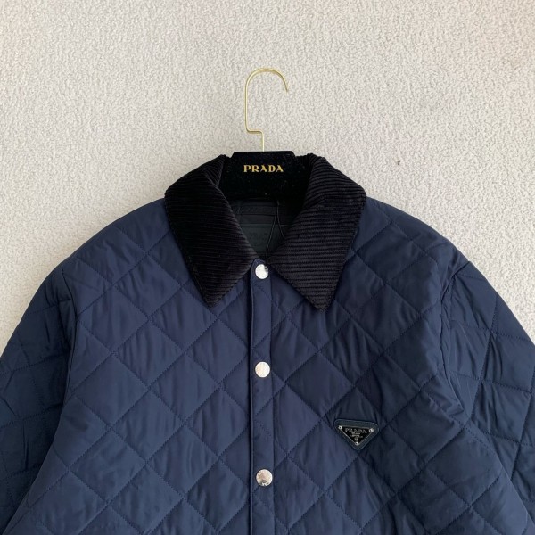 PRADA SS24 Quilted single-breasted casual jacket