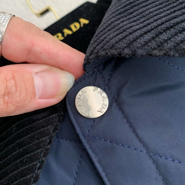PRADA SS24 Quilted single-breasted casual jacket