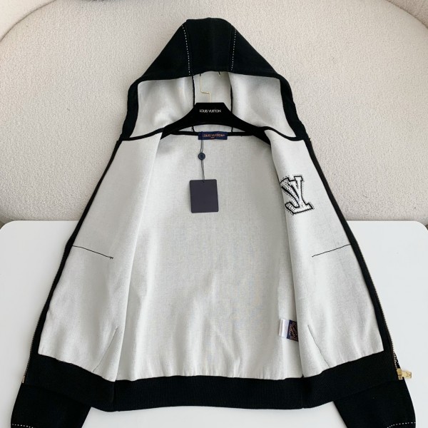 Louis Vuitton  SS24 Logo Inlaid flower zipper sweatshirt Jackets