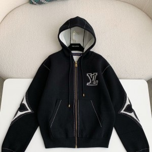 「#3850」Louis Vuitton  SS24 Logo Inlaid flower zipper sweatshirt Jackets
