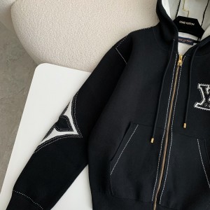 「#3850」Louis Vuitton  SS24 Logo Inlaid flower zipper sweatshirt Jackets
