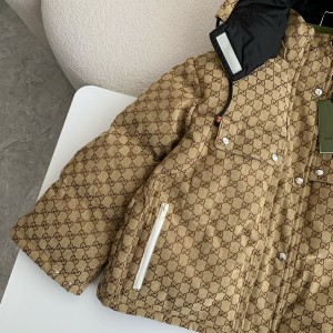 「#3851」Gucci Casual FW22 Full Print Drawstring Down Jacket