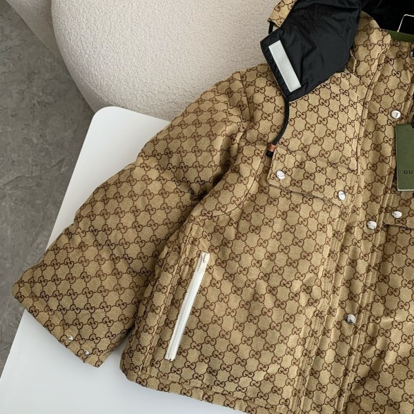 Gucci Casual FW22 Full Print Drawstring Down Jacket