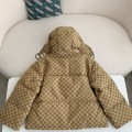 「#3851」Gucci Casual FW22 Full Print Drawstring Down Jacket
