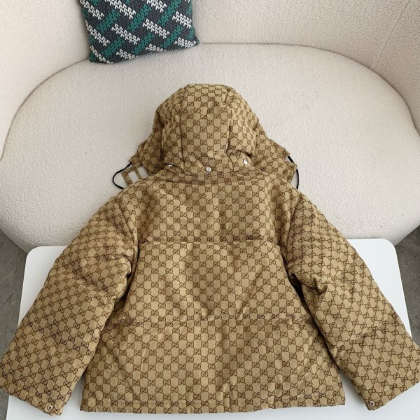 Gucci Casual FW22 Full Print Drawstring Down Jacket