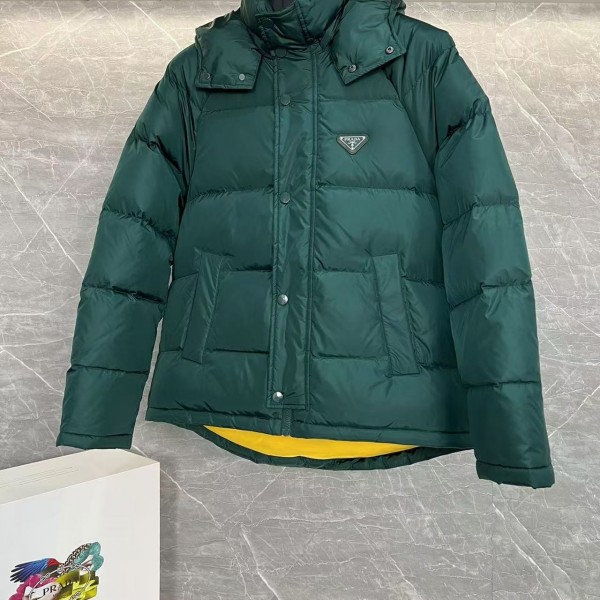 Prada RE-Nylon down jacket with detachable hood