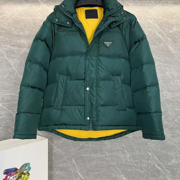 Prada RE-Nylon down jacket with detachable hood