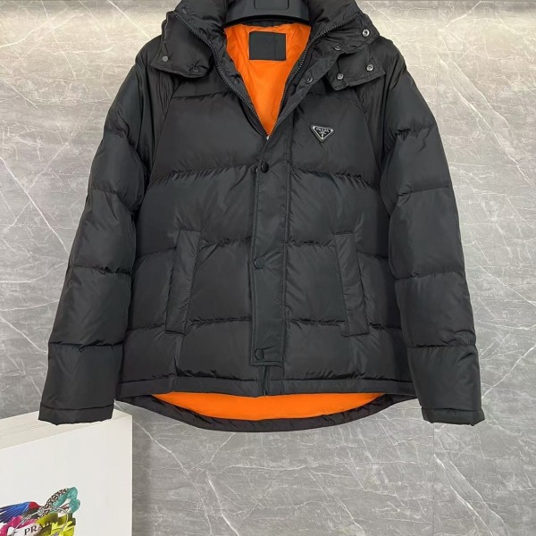 Prada RE-Nylon down jacket with detachable hood
