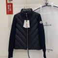 「#3869」Moncler new women's V-pattern stitching knitted sleeves stand collar down jacket