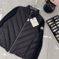 「#3869」Moncler new women's V-pattern stitching knitted sleeves stand collar down jacket