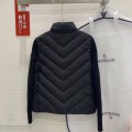「#3869」Moncler new women's V-pattern stitching knitted sleeves stand collar down jacket