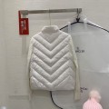「#3870」Moncler new women's V-pattern stitching knitted sleeves stand collar down jacket