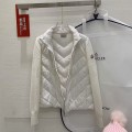 「#3870」Moncler new women's V-pattern stitching knitted sleeves stand collar down jacket