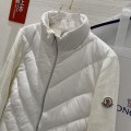 「#3870」Moncler new women's V-pattern stitching knitted sleeves stand collar down jacket