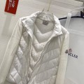 「#3870」Moncler new women's V-pattern stitching knitted sleeves stand collar down jacket