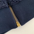 「#3874」Louis Vuitton Embossed leather patch long-sleeve fleece jacket