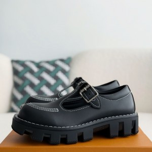 「#3875」 LOUIS VUITTON Cow leatherRound head buckle Casual Shoes