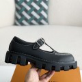 「#3875」 LOUIS VUITTON Cow leatherRound head buckle Casual Shoes