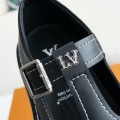 「#3875」 LOUIS VUITTON Cow leatherRound head buckle Casual Shoes