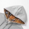 「#3899」Burberry logo embroidered hooded cardigan
