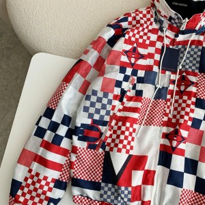 「#3903」Louis Vuitton SS24 Logo Patchwork Mandarin-collar Jacket