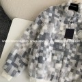 「#3929」Louis Vuitton Ski Series FW24 Checkerboard Color-Block Fleece Jacket