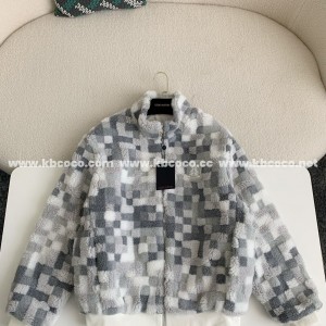 「#3929」Louis Vuitton Ski Series FW24 Checkerboard Color-Block Fleece Jacket
