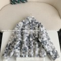 「#3929」Louis Vuitton Ski Series FW24 Checkerboard Color-Block Fleece Jacket