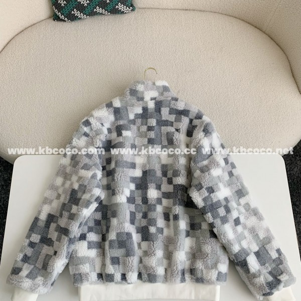 Louis Vuitton Ski Series FW24 Checkerboard Color-Block Fleece Jacket