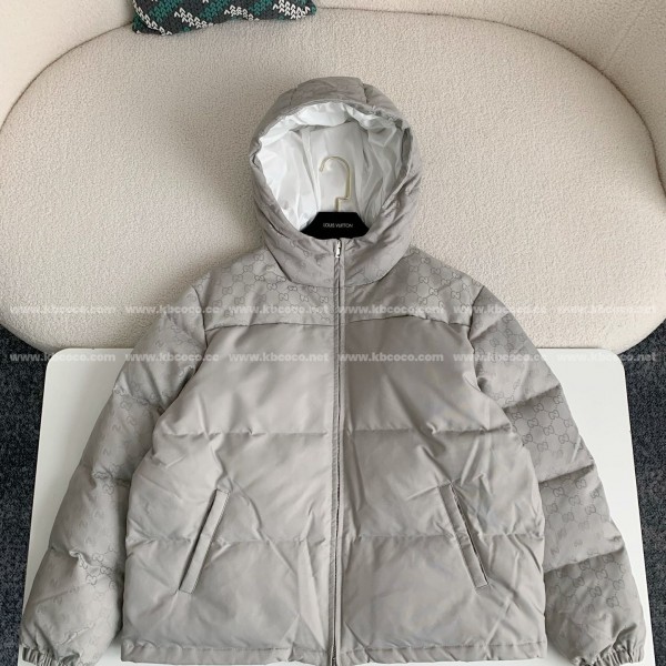 「#4006」Gucci Hooded patterned down jacket
