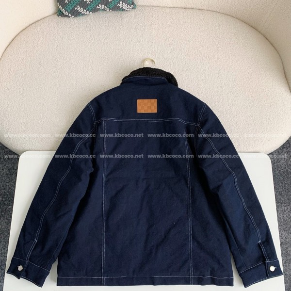 Louis Vuitton SS25 Zippered open-and-closed spliced turn-down collar jacket