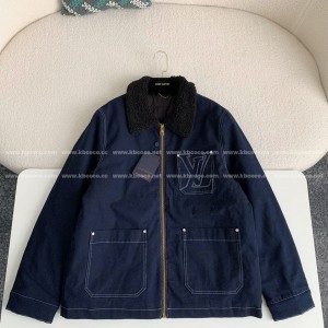 「#4007」Louis Vuitton SS25 Zippered open-and-closed spliced turn-down collar jacket