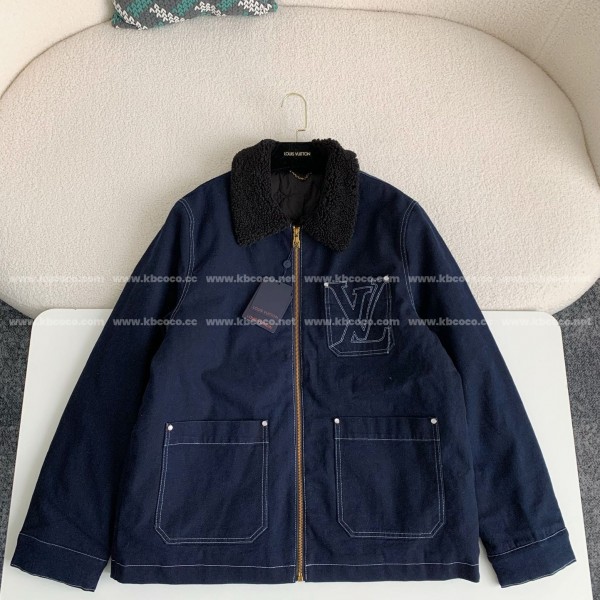 「#4007」Louis Vuitton SS25 Zippered open-and-closed spliced turn-down collar jacket