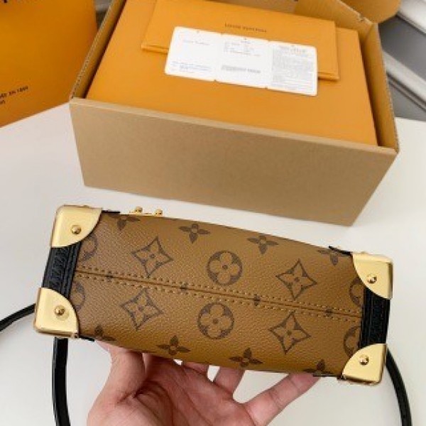 Louis Vuitton Small SIDE TRUNK Handbag M46815 Yellow Flower, Size: 18*12.5*8cm