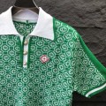 「#4065」casablanca2024 new full print jacquard knitted short-sleeved pearl button polo shirt