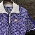 「#4065」casablanca2024 new full print jacquard knitted short-sleeved pearl button polo shirt