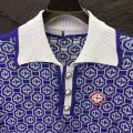 「#4065」casablanca2024 new full print jacquard knitted short-sleeved pearl button polo shirt