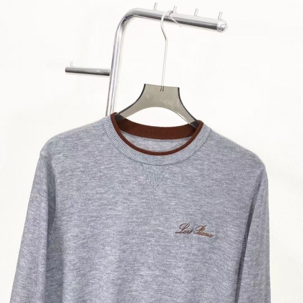 Loro Piana Cashmere Wool Blend Knit Long Sleeve