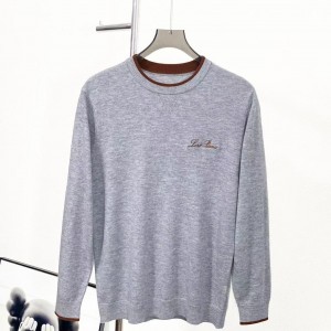 「#4123」Loro Piana Cashmere Wool Blend Knit Long Sleeve