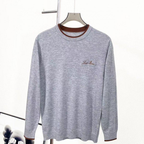 「#4123」Loro Piana Cashmere Wool Blend Knit Long Sleeve