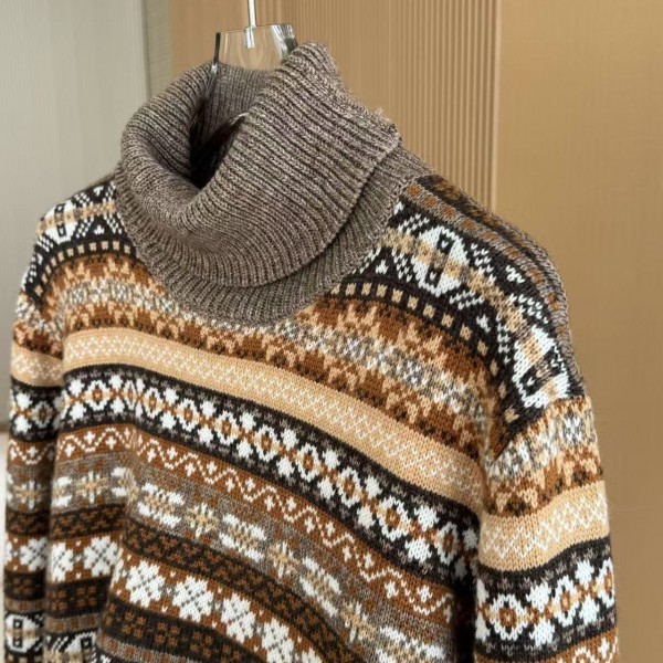 Loro Piana Fair Isle Turtleneck Sweater