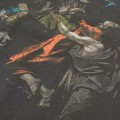 「#4216」offwhite hooded sweatshirt with psalm and Madonna print on the back