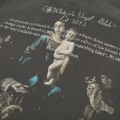 「#4216」offwhite hooded sweatshirt with psalm and Madonna print on the back