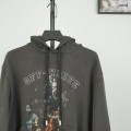「#4217」offwhite hooded sweatshirt with psalm and Madonna print on chest